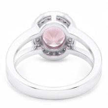 Afbeelding in Gallery-weergave laden, 2.16 Ct. Ovale roze centrum saffier trouwring met edelsteen
