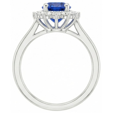 Afbeelding in Gallery-weergave laden, 2.20 Karaat Ronde Ceylon Saffier Ring Diamanten Sieraden Goud Wit 14K
