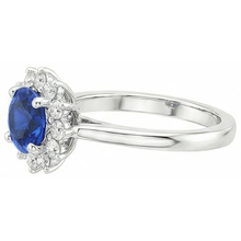Afbeelding in Gallery-weergave laden, 2.20 Karaat Ronde Ceylon Saffier Ring Diamanten Sieraden Goud Wit 14K

