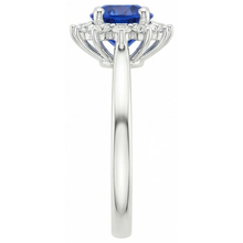 Afbeelding in Gallery-weergave laden, 2.20 Karaat Ronde Ceylon Saffier Ring Diamanten Sieraden Goud Wit 14K
