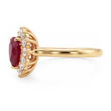 Afbeelding in Gallery-weergave laden, 2.25 karaat hart geslepen robijn en Natuurlijke echte diamanten ( niet in een laboratorium gekweekt ) ring geel goud 14K
