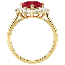 Afbeelding in Gallery-weergave laden, 2.25 karaat hart geslepen robijn en Natuurlijke echte diamanten ( niet in een laboratorium gekweekt ) ring geel goud 14K
