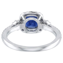 Afbeelding in Gallery-weergave laden, 2.45 Ct Ceylon Saffier En Diamanten Halo Fancy Ring Wit Goud 14K
