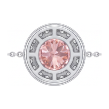 Afbeelding in Gallery-weergave laden, Ketting met roze diamant 2,5 karaat labgekweekt ronde halo hanger 14K witgoud
