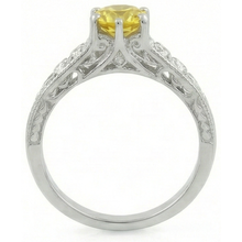 Afbeelding in Gallery-weergave laden, echte round saffier 2.50karaat ring profielweergave
