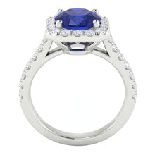 Afbeelding in Gallery-weergave laden, echte round saffier 2.70karaat ring profielweergave
