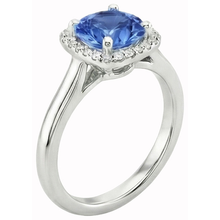 Afbeelding in Gallery-weergave laden, echte round saffier 2.70karaat ring close-up detail
