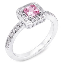 Afbeelding in Gallery-weergave laden, 2.75 Karaat Princess Roze Saffier Halo Ring Witgoud 14K Edelsteen
