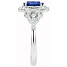 Afbeelding in Gallery-weergave laden, 2.75 karaat witgouden ovale Ceylon saffier met ronde Natuurlijke echte diamanten ( niet in een laboratorium gekweekt ) ring
