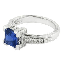 Afbeelding in Gallery-weergave laden, echte princess diamant 2.80karaat ring bovenaanzicht
