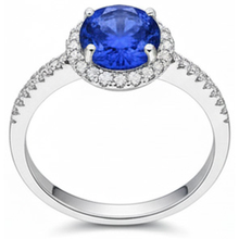 Afbeelding in Gallery-weergave laden, 2.85 karaat Sri Lanka Saffier Diamanten Ring Wit Goud 14K
