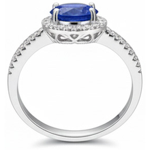 Afbeelding in Gallery-weergave laden, 2.85 karaat Sri Lanka Saffier Diamanten Ring Wit Goud 14K

