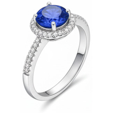 Afbeelding in Gallery-weergave laden, 2.85 karaat Sri Lanka Saffier Diamanten Ring Wit Goud 14K
