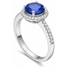 Afbeelding in Gallery-weergave laden, 2.85 karaat Sri Lanka Saffier Diamanten Ring Wit Goud 14K
