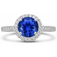 Afbeelding in Gallery-weergave laden, 2.85 karaat Sri Lanka Saffier Diamanten Ring Wit Goud 14K
