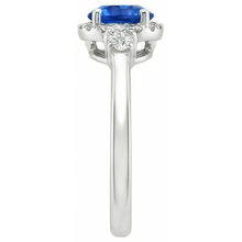 Afbeelding in Gallery-weergave laden, 2.90 Ct Solitaire met accenten Ceylon blauwe saffier Natuurlijke echte diamanten ( niet in een laboratorium gekweekt ) ring

