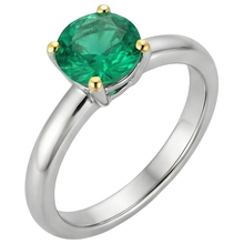 Afbeelding in Gallery-weergave laden, Edelsteen Ring Bicolor 14K Goud met Colombiaanse Smaragd – zijaanzicht
