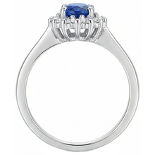 Afbeelding in Gallery-weergave laden, 2 Ct Ceylon Sapphire Met Diamanten Jubileumring Wit Goud 14K
