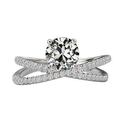 2 Karaat Oud Europees Geslepen Fancy Natuurlijke uit de aarde gewonnen Diamanten Ring