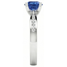 Afbeelding in Gallery-weergave laden, echte round saffier 2karaat ring profielweergave
