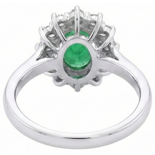Afbeelding in Gallery-weergave laden, echte round smaragd 2karaat ring met diamantaccenten
