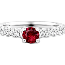 Afbeelding in Gallery-weergave laden, 2 karaat pave Natuurlijke echte diamanten ( niet in een laboratorium gekweekt ) robijn ring wit goud 14k
