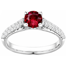 Afbeelding in Gallery-weergave laden, 2 karaat pave Natuurlijke echte diamanten ( niet in een laboratorium gekweekt ) robijn ring wit goud 14k
