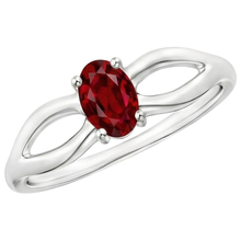 Afbeelding in Gallery-weergave laden, 2 karaats Solitaire Prong Set Robijn Trouwring Wit Goud 14K
