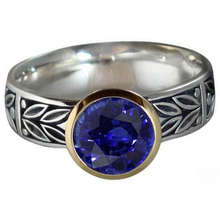 Afbeelding in Gallery-weergave laden, 2 karaats solitaire ring rond Tanzanite AAA antieke stijl sieraden
