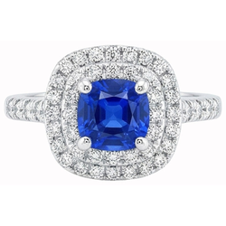 Echte Saffier Ring 1.00 Karaat