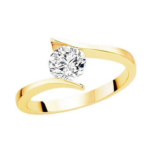 2.01 Ct. Rond Geslepen Echt Diamanten Solitaire Ring Geel Goud 14K