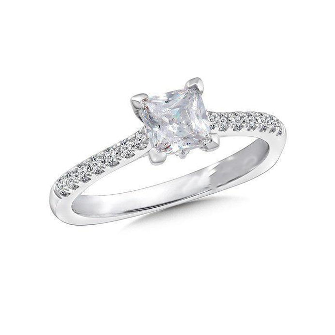 2.20 Ct Prinses En Rond Geslepen Echt Diamanten Trouwring Sieraden