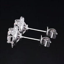 Afbeelding in Gallery-weergave laden, 2,28 Ct Briljant Geslepen Echt Diamanten Dames Halo Oorknopjes Met Jassen
