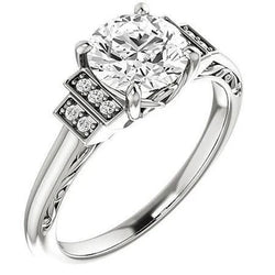 2.40 Ct Prachtige Echt Diamanten Trouwring Met Accent Witgoud