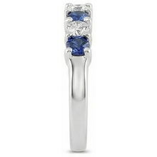 Afbeelding in Gallery-weergave laden, echte round saffier 2.45karaat eternity ring op wit
