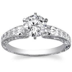 2,50 Karaat Solitaire Natuurlijke uit de aarde gewonnen Diamanten Dames Verlovingsring in Vintage Stijl