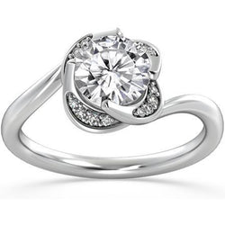 2.50 Ct Prachtige Ronde Natuurlijke uit de a aarde gewonnen Diamanten Verlovingsring Gedraaide Schacht Sieraden