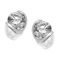 2.60 Ct F VS1 Rond Geslepen uit de aarde gewonnen Diamanten Dames Oorknoppen Witgoud 14K