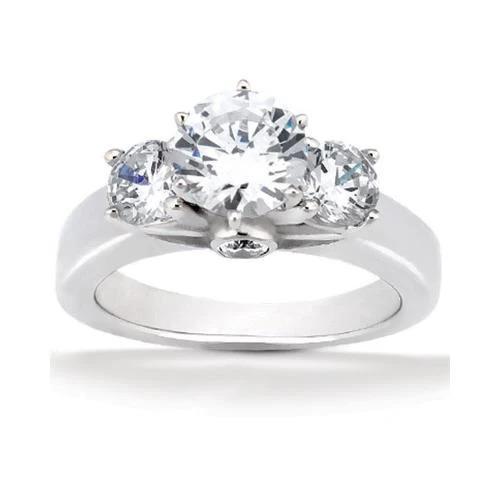 2.62 Karaat F Vs1 Echt Diamanten Ring Diamanten 3 Stenen Ring