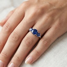 Afbeelding in Gallery-weergave laden, echte round saffier 2.76karaat ring op wit
