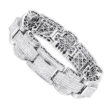 Afbeelding in Gallery-weergave laden, 20 Karaat Pave Set Prinses Geslepen Echt Diamanten Heren Armband Wit Goud 14K

