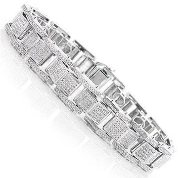 25 Karaat Echt Diamanten Heren Armband Sieraden Massief Wit 14K Goud