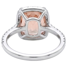 Afbeelding in Gallery-weergave laden, 25,25 karaat Morganite en Natuurlijke echte diamanten ( niet in een laboratorium gekweekt ) trouwring goud wit 14K

