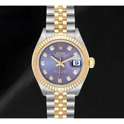 Natuurlijk Rolex Datejust Tweekleurig Geelgoud dameshorloge 118K Goud
