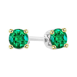 Tweekleurig 14K Goud GIA Gekeurd Fijne Smaragd Gemstone Earring