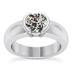 Echt Kraagzetting Fijne Diamant Solitaire Ring 2 karaat
