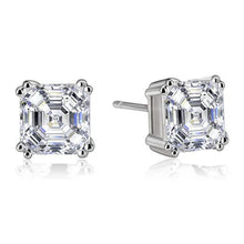 Afbeelding in Gallery-weergave laden, echte asscher diamant 2karaat oorbel vooraanzicht
