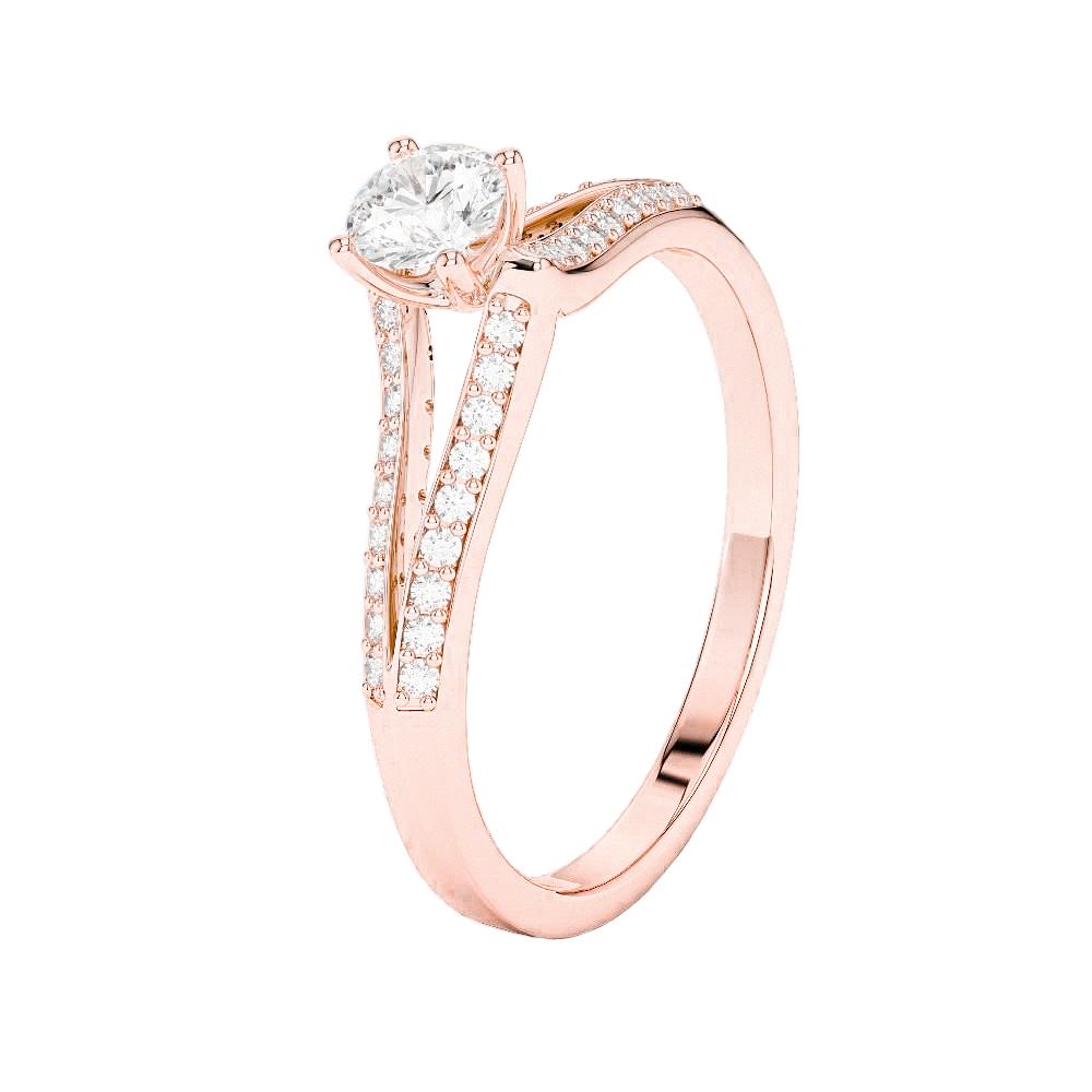 2 Ct Ronde Briljant Geslepen Echt Diamanten Jubileum Ring Rosé Goud 14K