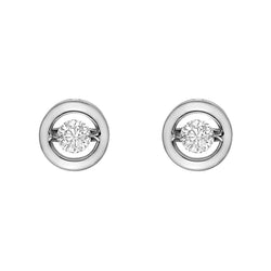 2 Karaat Cirkelvormige Oorknopjes, Ronde Geslepen Echt Diamanten