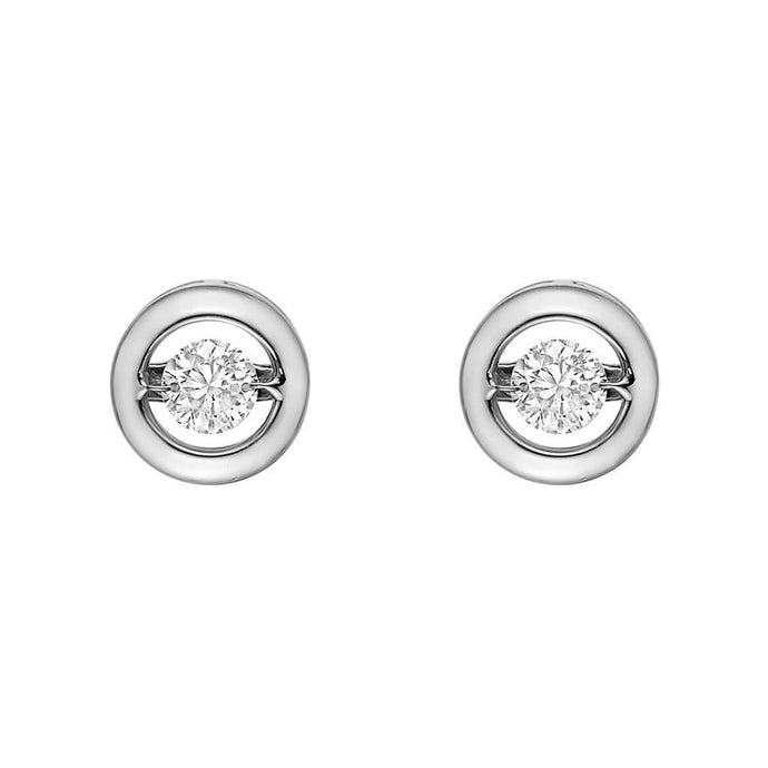 2 Karaat Cirkelvormige Oorknopjes, Ronde Geslepen Echt Diamanten